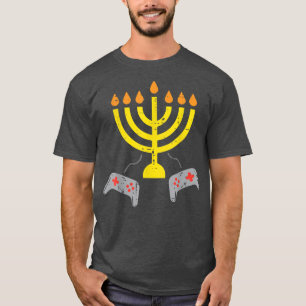 Menorah Video Game Controllers Gamer Hanukkah Boys T-shirt