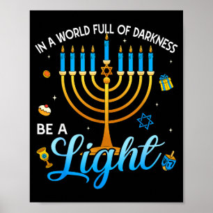 Menorah Wees Een Licht Gelukkig Hanukkah Truien Vo Poster