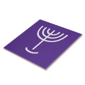 Menorah White Paars Tegeltje (Zijkant)