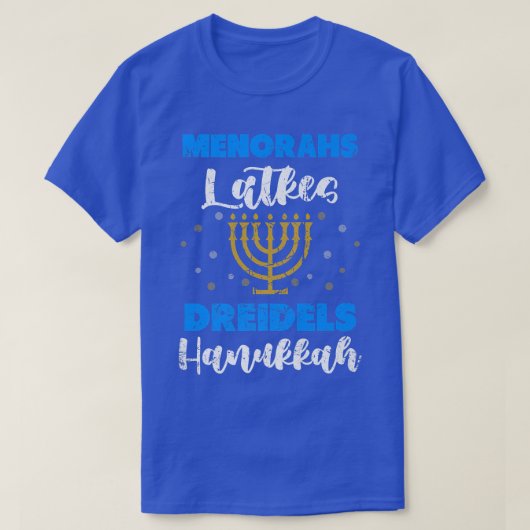  Menorahs Latkes Dreidels Hanukkah Festival T-shirt (Design voorkant)