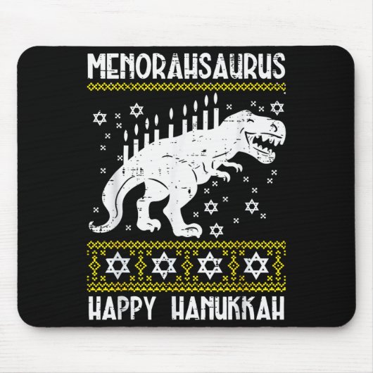 Menorahsaurus Happy Hanukkah Dino Chanukah Toddler Muismat (Voorkant)