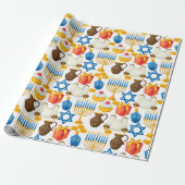 Menora's voor Hanukka Cadeaupapier (Uitgerold)