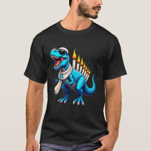 Menorasaurus Dinosaur Menorah Hanukkah Joods-Kinde T-shirt