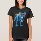 Menorasaurus Hanukkah T Rex Dinosaur Dino Chanukah T-shirt (Voorkant)