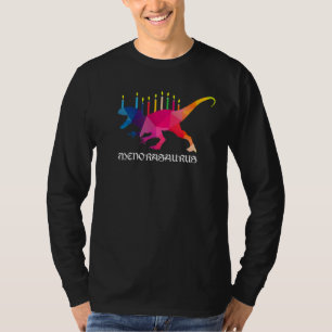 Menorasaurus rex Chanoeka Menorah Dinosaur Chanoek T-shirt