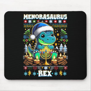 Menorasaurus Rex Dino Trex Lelijk Kerst Sweater  Muismat