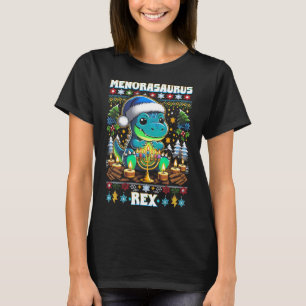 Menorasaurus Rex Dino Trex Lelijk Kersttrui  T-shirt