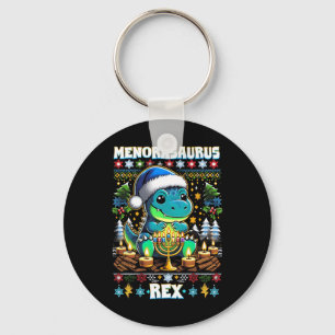 Menorasaurus Rex Dino Trex Verschrikkelijke Kerst  Sleutelhanger