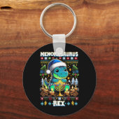 Menorasaurus Rex Dino Trex Verschrikkelijke Kerst Sleutelhanger (Voorkant)