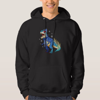 Menorasaurus Rex Dinosaur Menorah Hanukkah For Men Hoodie