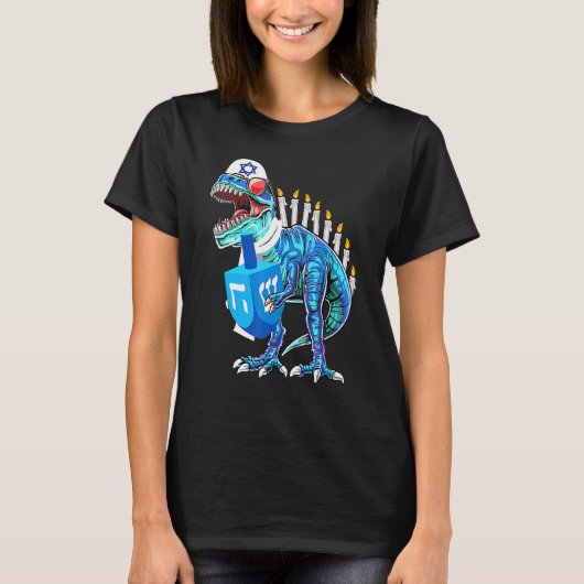 Menorasaurus Rex Dinosaur Rex Hanukkah  For Boys K T-shirt (Voorkant)