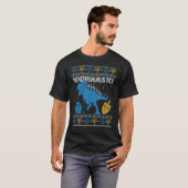 Menorasaurus Rex Dinosaur T Rex Hanukkah Menorah B T-shirt (Voorkant volledig)