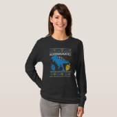 Menorasaurus Rex Dinosaur T Rex Hanukkah Menorah B T-shirt (Voorkant volledig)