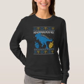 Menorasaurus Rex Dinosaur T Rex Hanukkah Menorah B T-shirt (Voorkant)