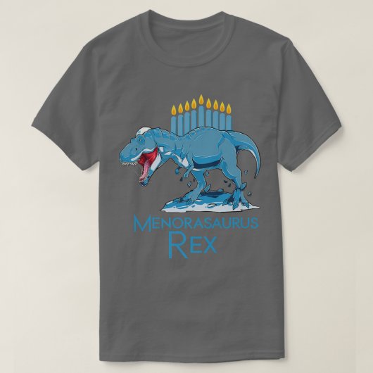 Menorasaurus Rex Shirt T Rex Dinosaur Hanukkah Cha (Design voorkant)
