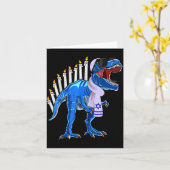 Menorasaurus Rex Shirt T Rex Dinosaur Hanukkah Gif Kaart (Gele Bloem)