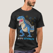 Menorasaurus Rex T Rex Dinosaur Hanukkah T-shirt (Voorkant)