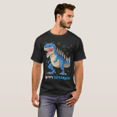 Menorasaurus Rex T Rex Dinosaur Hanukkah T-shirt (Voorkant volledig)