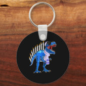 Menorasaurus Rex T-shirt T-Rex Dinosaur Hanukkah C Sleutelhanger (Voorkant)