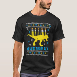 Menorasaurus Rex Trex Menora Lelijke Hanukkah Chan T-shirt