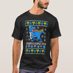 Menorasaurus Rex Trex Menora Lelijke Hanukkah Chan T-shirt