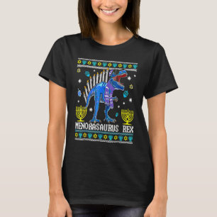 Menorasaurus Rex Trex Menora Lelijke Hanukkah Chan T-shirt