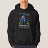 Menorasaurus Rex Trex Menorah Ugly Hanukkah Chanuk Hoodie (Voorkant)