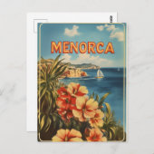 Menorca bloemen  briefkaart (Voorkant / Achterkant)