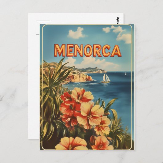 Menorca bloemen  briefkaart (Voorkant / Achterkant)