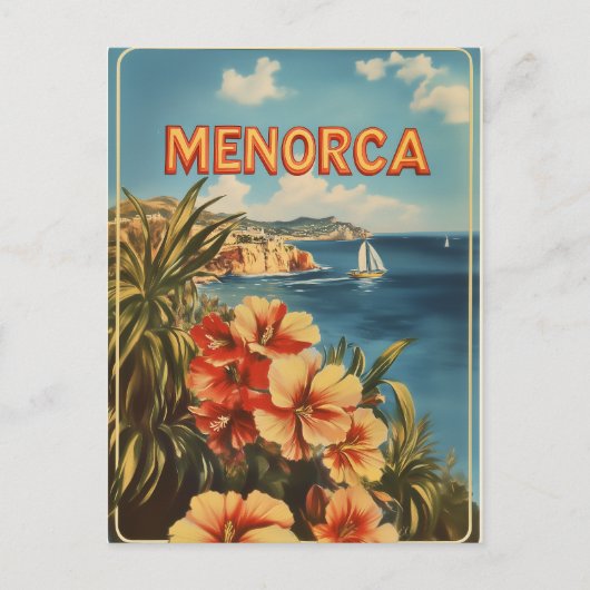 Menorca bloemen  briefkaart (Voorkant)