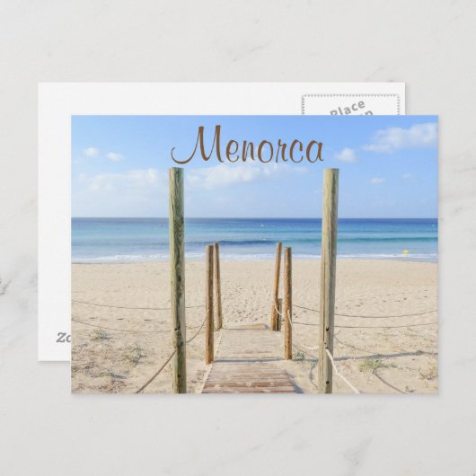 Menorca Boardwalk naar het Beach Briefkaart (Voorkant / Achterkant)