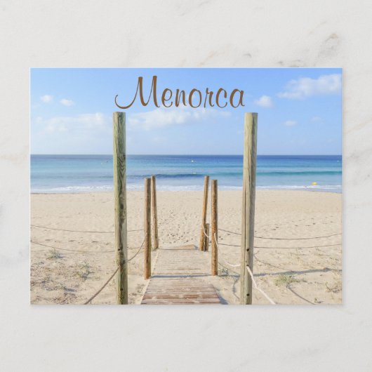Menorca Boardwalk naar het Beach Briefkaart (Voorkant)