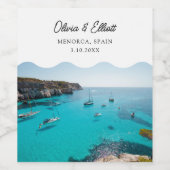 Menorca bruiloft gunst gepersonaliseerde wijn labe etiket (Enkel label)