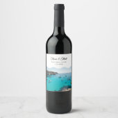 Menorca bruiloft gunst gepersonaliseerde wijn labe wijn etiket (Voorkant)