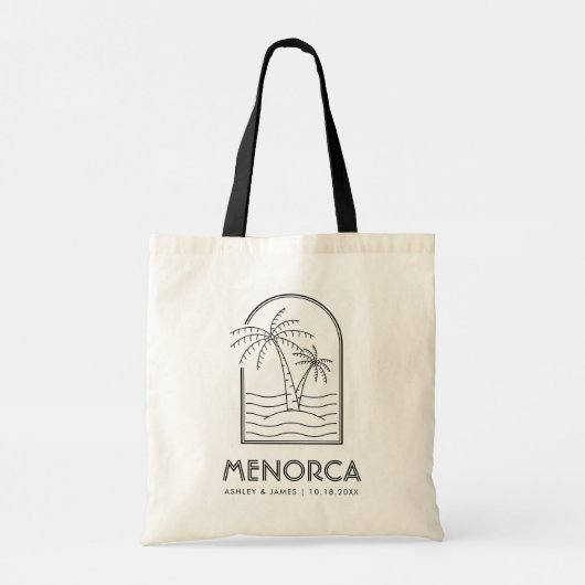 Menorca bruiloft weekend bestemming bruiloft tote bag (Achterkant)