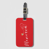 Menorca Flag Heart, Balearen Bagagelabel (Voorkant (verticaal))