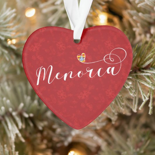 Menorca Flag Heart, Balearen Ornament (Boom)