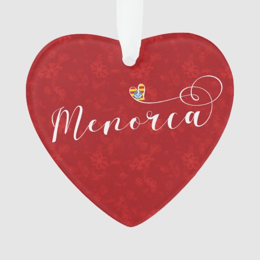 Menorca Flag Heart, Balearen Ornament (voorkant)