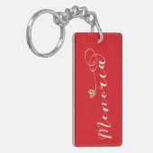 Menorca Flag Heart, Balearen Sleutelhanger (Voorkant Links)