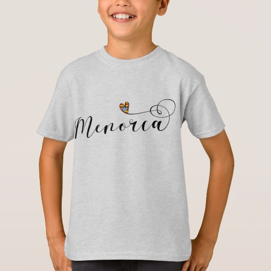 Menorca Flag Heart, Balearen T-Shirt (Voorkant)