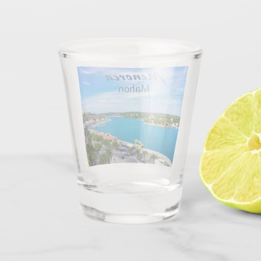Menorca Haven van Mahon Shot Glas (Achterkant)