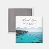 Menorca Spanje bruiloft gunst dank u Magneet (Voorkant / Achterkant)