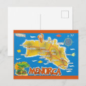 Menorca Spanje geïllustreerd Briefkaart (Voorkant / Achterkant)