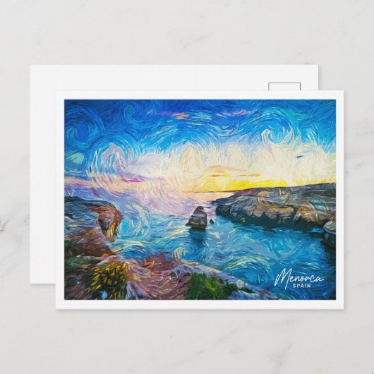 Menorca Spanje Prachtig olieverflandschap Briefkaart (Voorkant / Achterkant)