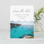 Menorca Spanje Trouwen Save the Date Kaart (Staand voorkant)