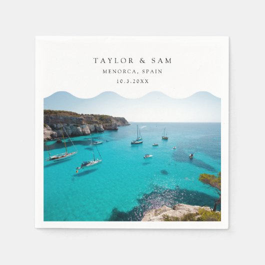 Menorca Spanje Trouwpapier Cocktail servet (Voorkant)