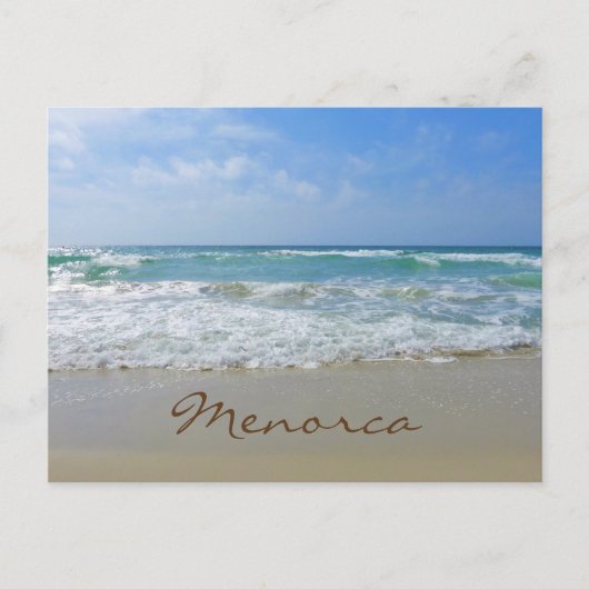 Menorca Strand en Zee Briefkaart (Voorkant)