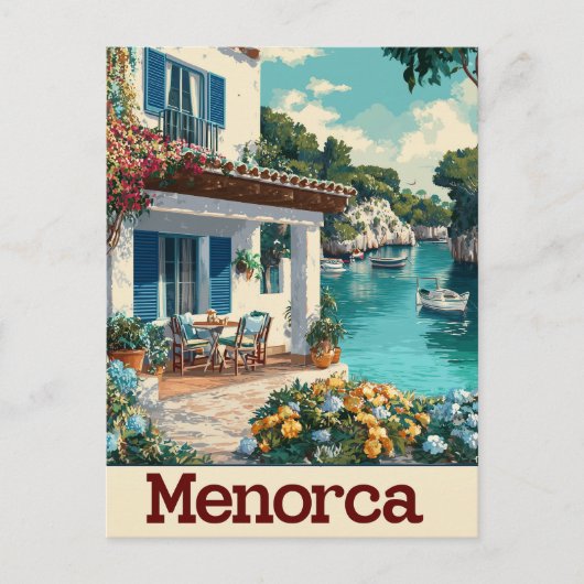 Menorca vintage briefkaart (Voorkant)