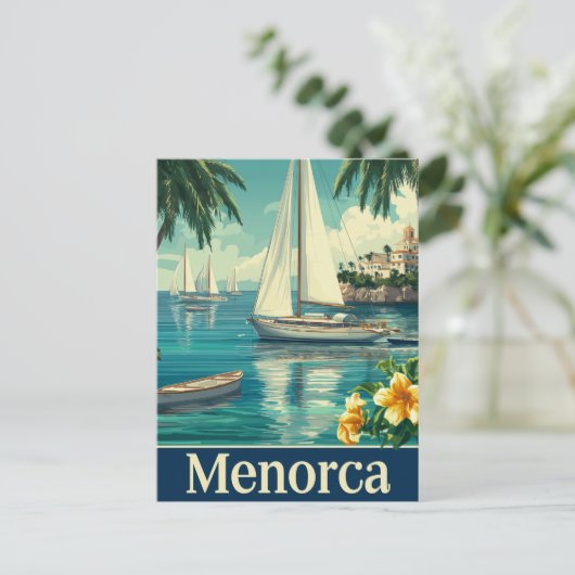 Menorca vintage  briefkaart (Staand voorkant)