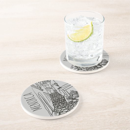 Menorca Zandsteen Onderzetter (Zijkant)